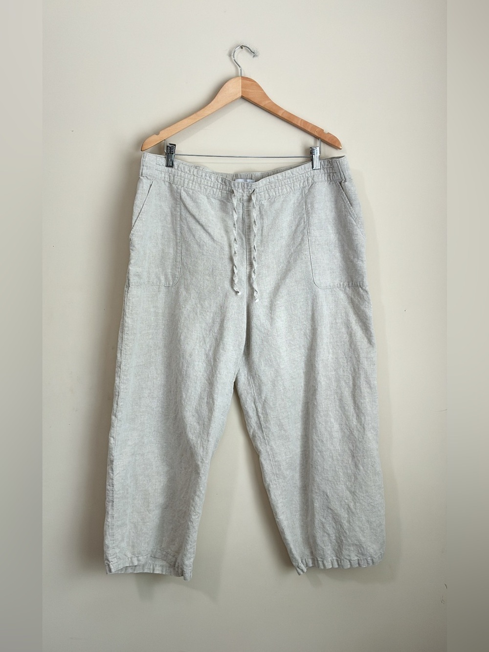 Liz Claiborne Linen Cotton Wide Leg Crop Pants